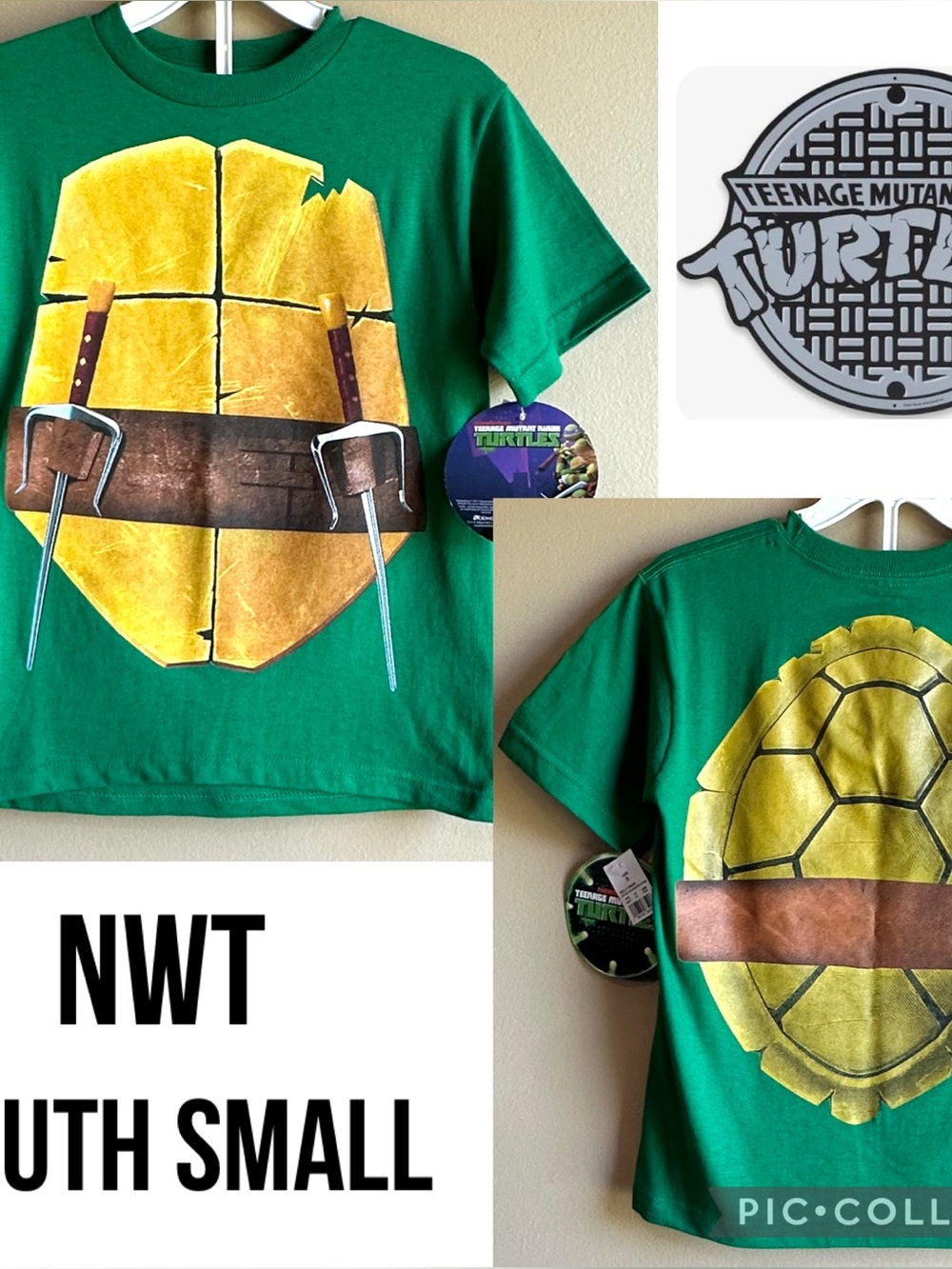 NWT Nickelodeon Teenage Mutant Ninja Turtles Youth T-Shirt Rafael Double Side S